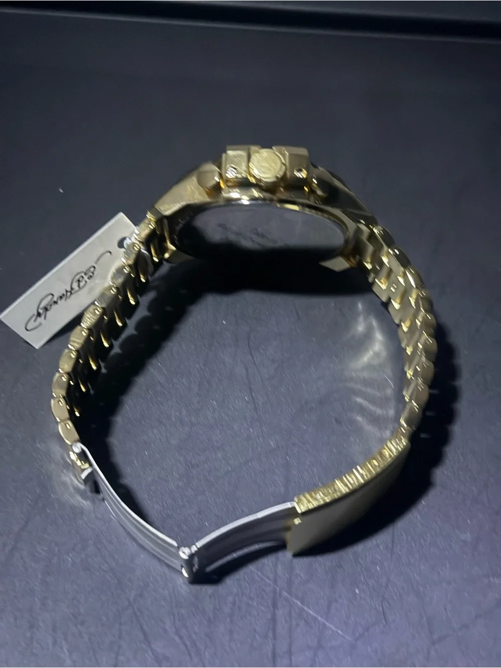 Ed Hardy Gold-Tone Men's Watch with Green Dial